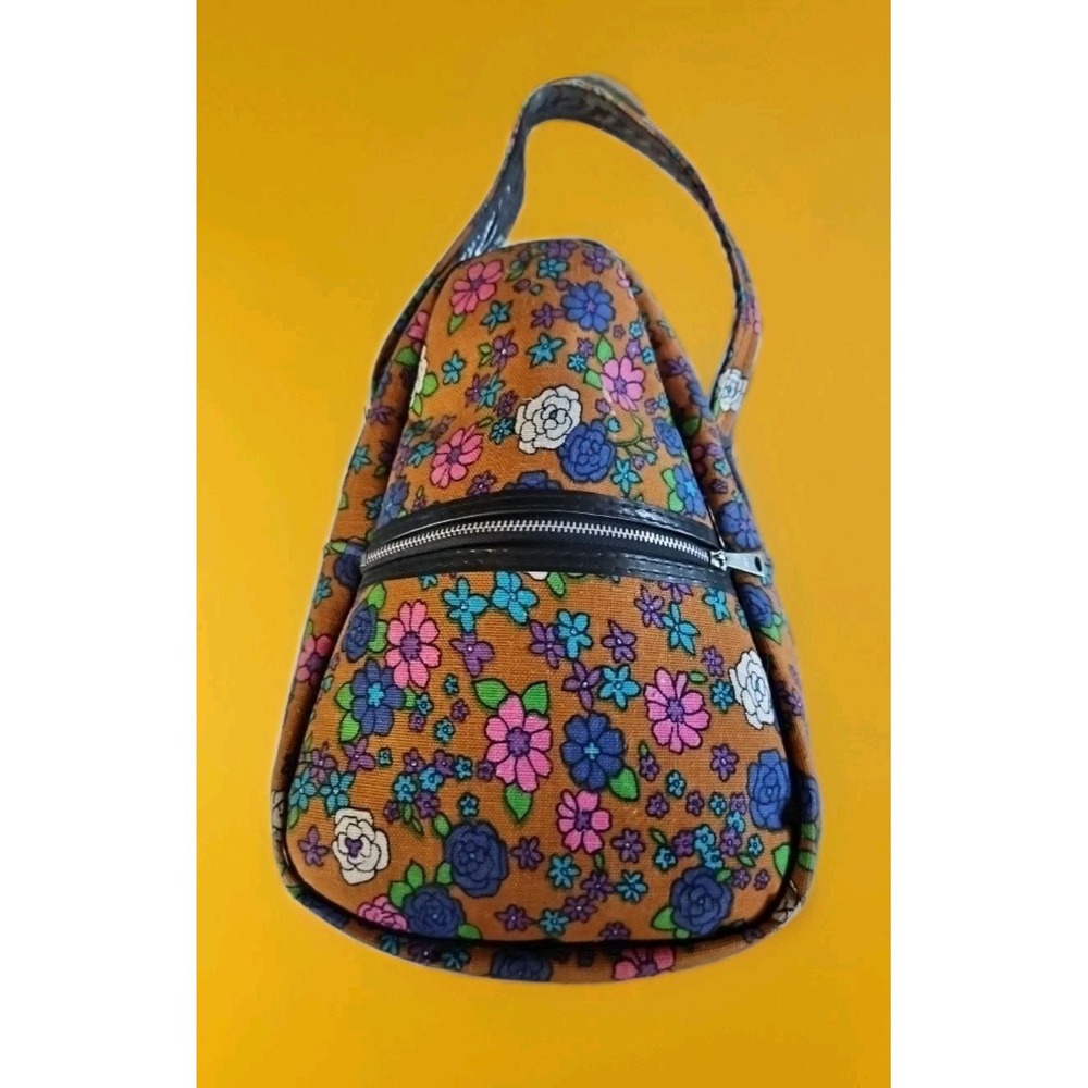 Vintage Canvas Floral Print bag Made In‎ Japan Groovy Psychedelic Color & Print